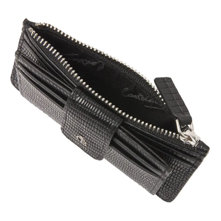 Rfid Portemonnees|Leren Portemonnees>Castelijn & Beerens Donna Mini Wallet 7 Pasjes RFID zwart