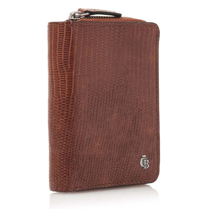 Rfid Portemonnees|Kleine Portemonnees>Castelijn & Beerens Donna Damesportemonnee Ritsvak 4 Pasjes RFID cognac