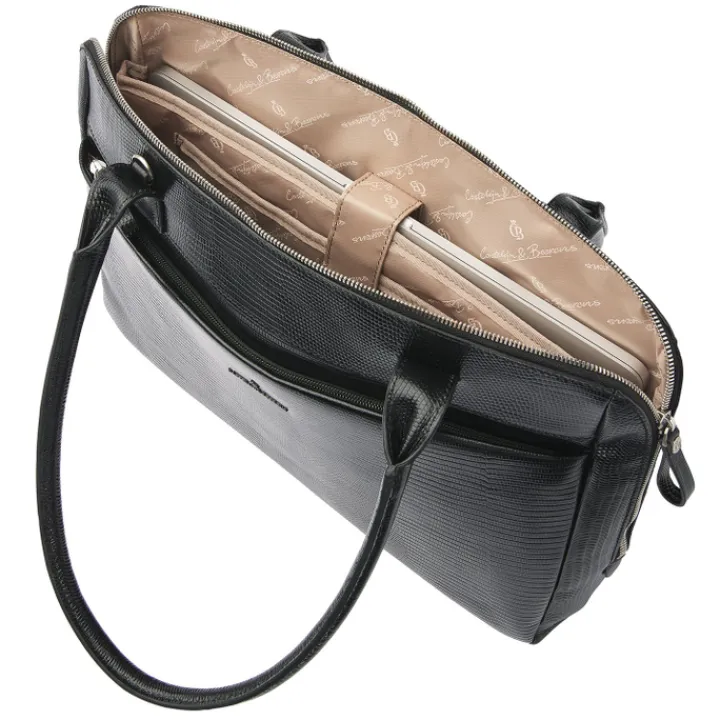 15.6 Inch Laptoptassen|Laptop Schoudertassen>Castelijn & Beerens Donna Vera Schoudertas 15.6" RFID zwart