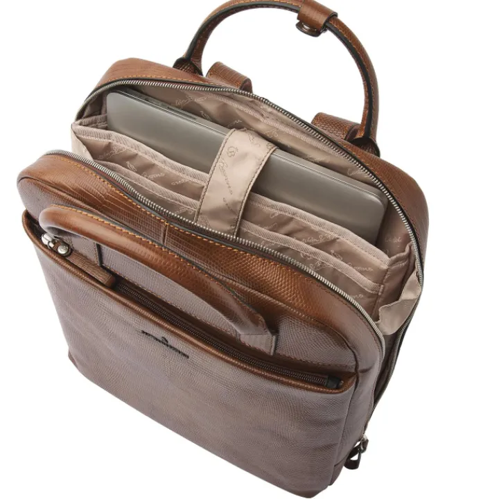 15.6 Inch Laptoptassen|Laptop Rugzakken>Castelijn & Beerens Donna Hanne Backpack 15.6" RFID cognac