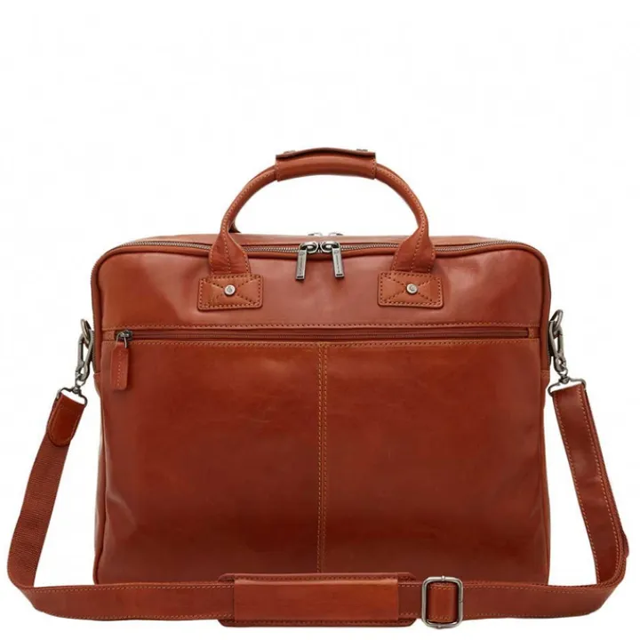 Herentassen|17 Inch Laptoptassen>Castelijn & Beerens Firenze Business Laptoptas 17" licht bruin