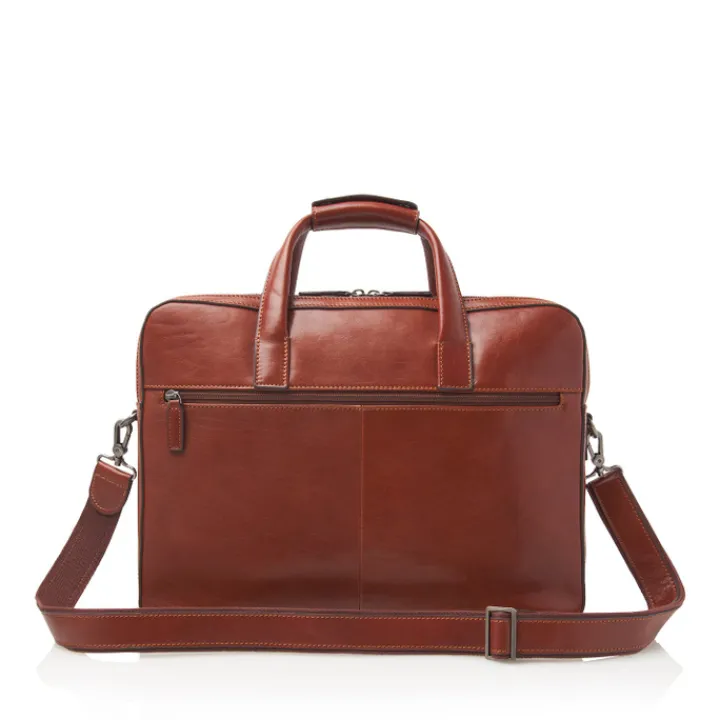 Herentassen|15.6 Inch Laptoptassen>Castelijn & Beerens Gaucho Paul Laptop Bag 15.6'' cognac