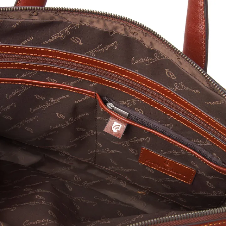 Herentassen|15.6 Inch Laptoptassen>Castelijn & Beerens Gaucho Paul Laptop Bag 15.6'' cognac