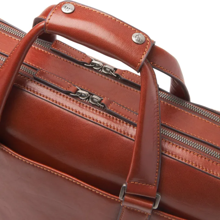 Herentassen|15.6 Inch Laptoptassen>Castelijn & Beerens Gaucho Paul Laptop Bag 15.6'' cognac