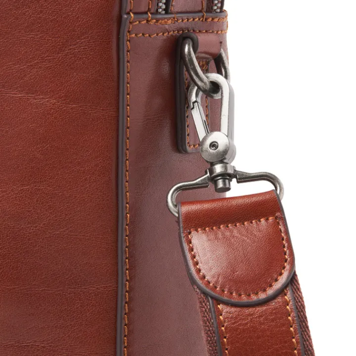 Herentassen|15.6 Inch Laptoptassen>Castelijn & Beerens Gaucho Paul Laptop Bag 15.6'' cognac