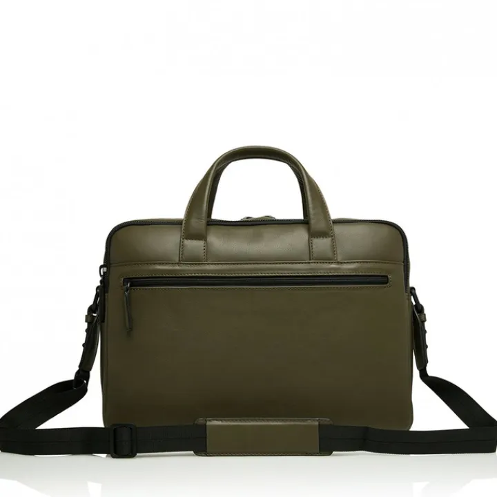 Herentassen|15.6 Inch Laptoptassen>Castelijn & Beerens Nappa X Charlie Laptop / Tablet Tas 15.6'' dark millitary