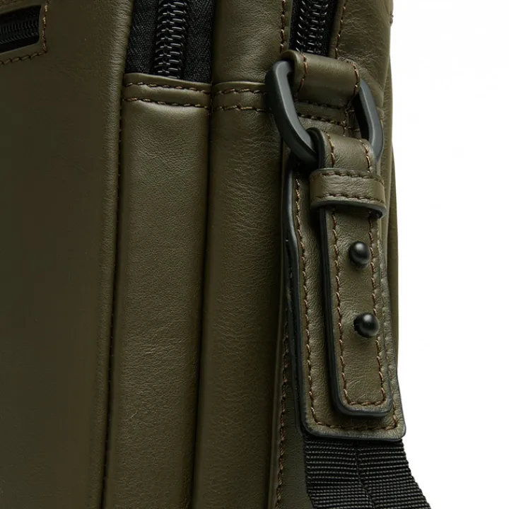 Herentassen|15.6 Inch Laptoptassen>Castelijn & Beerens Nappa X Charlie Laptop / Tablet Tas 15.6'' dark millitary