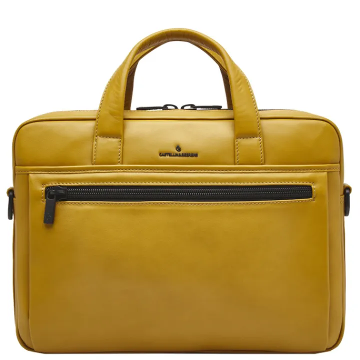 Herentassen|15.6 Inch Laptoptassen>Castelijn & Beerens Nappa X Charlie Laptop / Tablet Tas 15.6'' geel