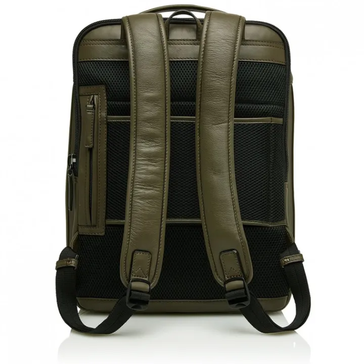 15.6 Inch Laptoptassen|Laptop Rugzakken>Castelijn & Beerens Nappa X Victor Rugzak 15.6'' + Tablet dark millitary