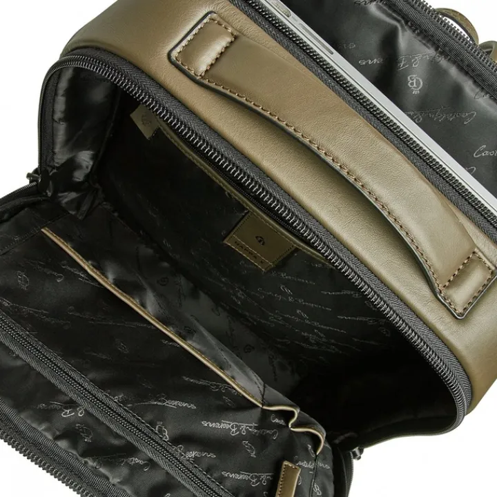 15.6 Inch Laptoptassen|Laptop Rugzakken>Castelijn & Beerens Nappa X Victor Rugzak 15.6'' + Tablet dark millitary