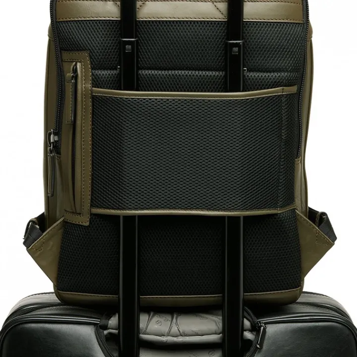 15.6 Inch Laptoptassen|Laptop Rugzakken>Castelijn & Beerens Nappa X Victor Rugzak 15.6'' + Tablet dark millitary