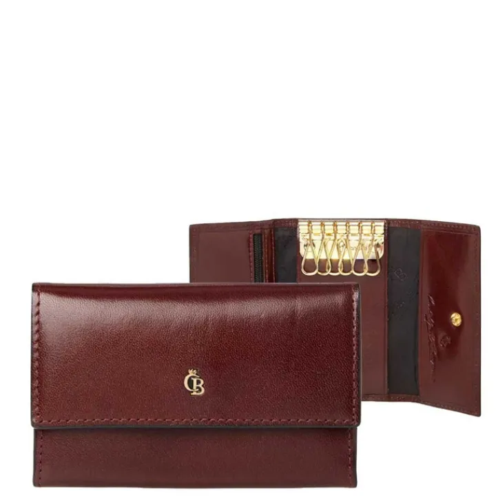 Rfid Portemonnees|Leren Portemonnees>Castelijn & Beerens Nevada Compacte Sleuteletui bordeaux