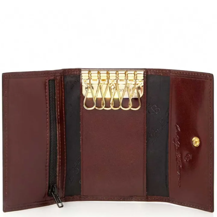 Rfid Portemonnees|Leren Portemonnees>Castelijn & Beerens Nevada Compacte Sleuteletui bordeaux