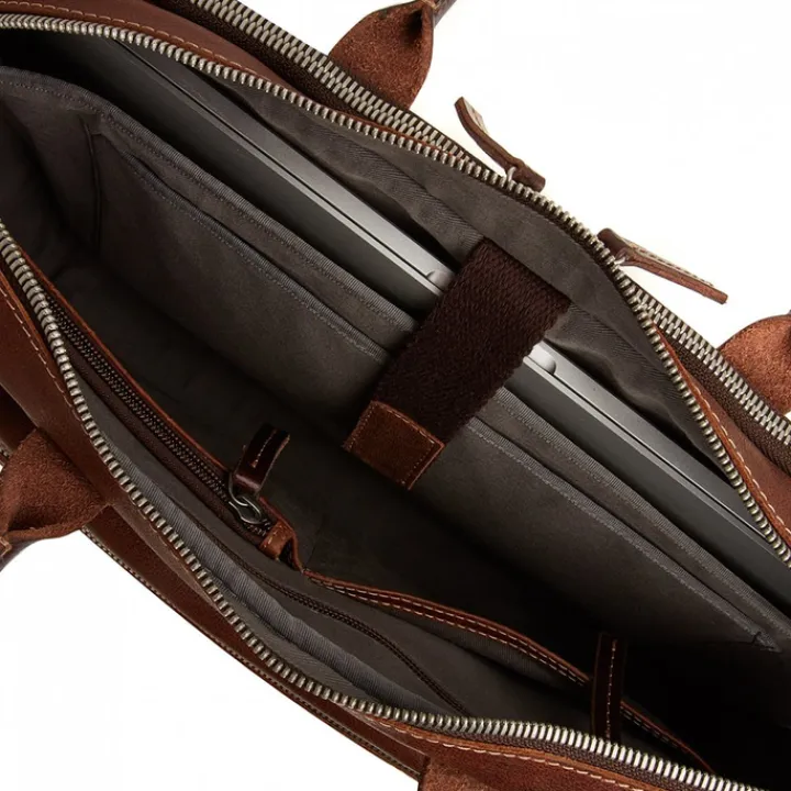 Herentassen|15.6 Inch Laptoptassen>Castelijn & Beerens Renee Sam Laptoptas 15.6'' RFID lichtbruin