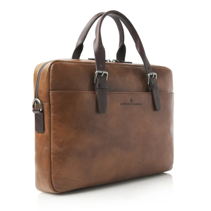 Herentassen|15.6 Inch Laptoptassen>Castelijn & Beerens Rien Laptoptas 15.6'' RFID natural