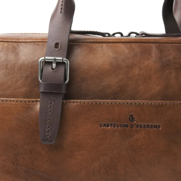 Herentassen|15.6 Inch Laptoptassen>Castelijn & Beerens Rien Laptoptas 15.6'' RFID natural