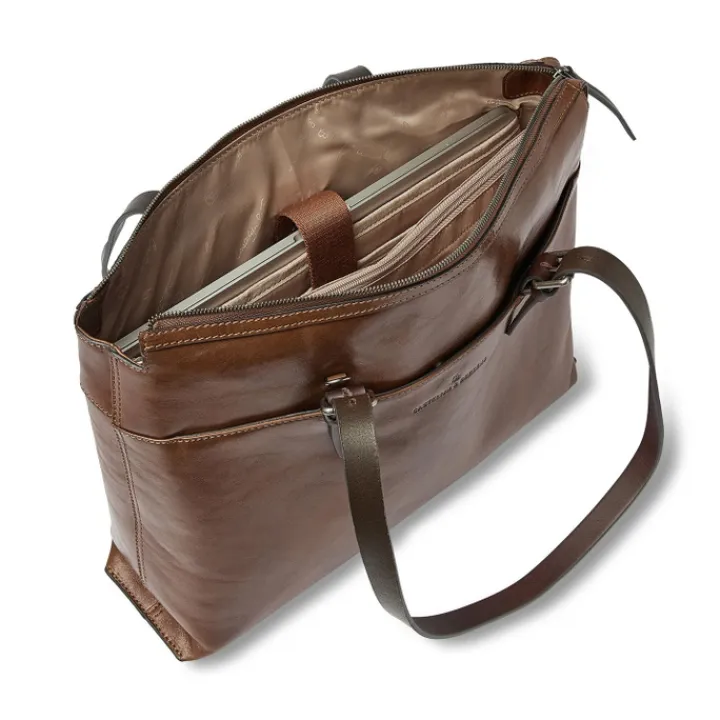 Laptop Schoudertassen|Leren Laptoptassen>Castelijn & Beerens Rien Laptop Shoulderbag 15.6" RFID natural