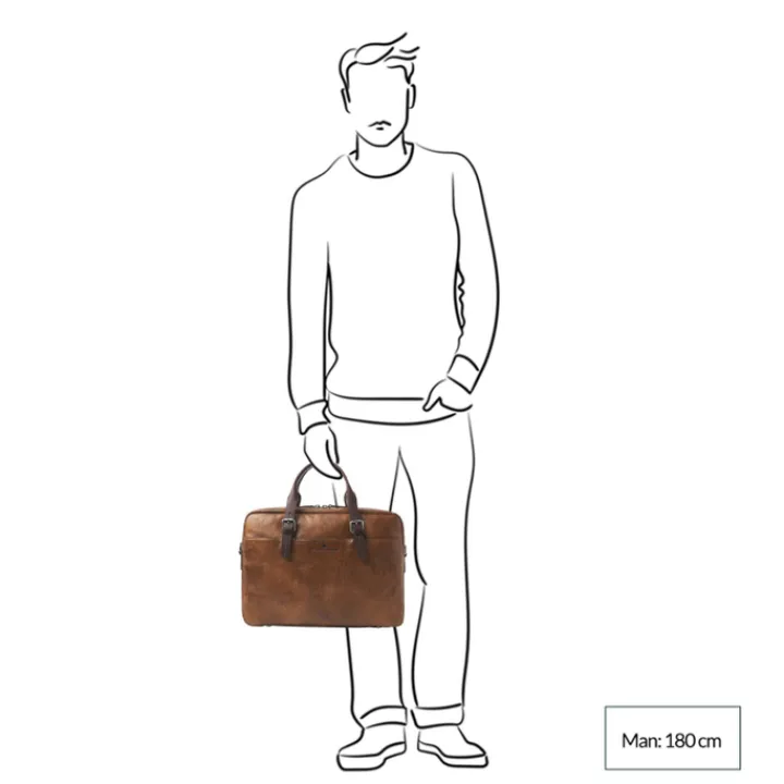 Herentassen|15.6 Inch Laptoptassen>Castelijn & Beerens Rien Laptoptas 15.6'' RFID natural