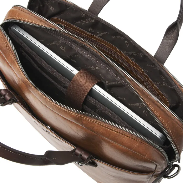 Herentassen|15.6 Inch Laptoptassen>Castelijn & Beerens Rien Laptoptas 15.6'' RFID natural