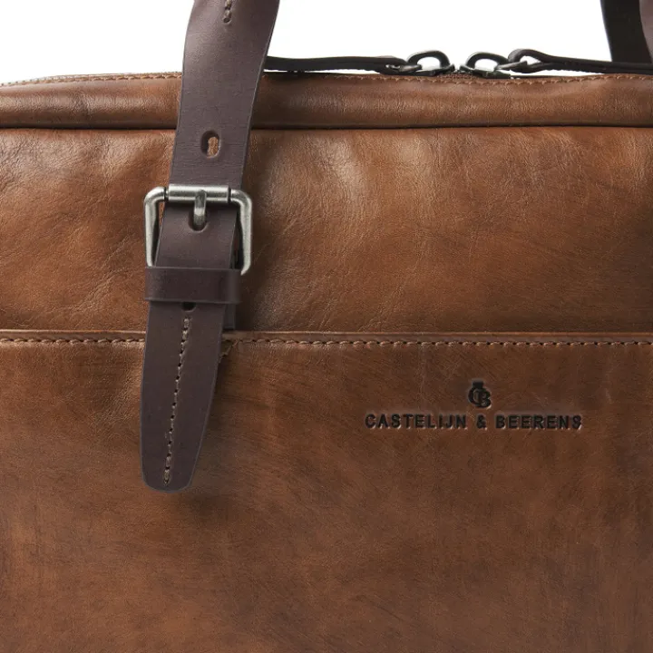 Herentassen|15.6 Inch Laptoptassen>Castelijn & Beerens Rien Laptoptas 15.6'' RFID natural