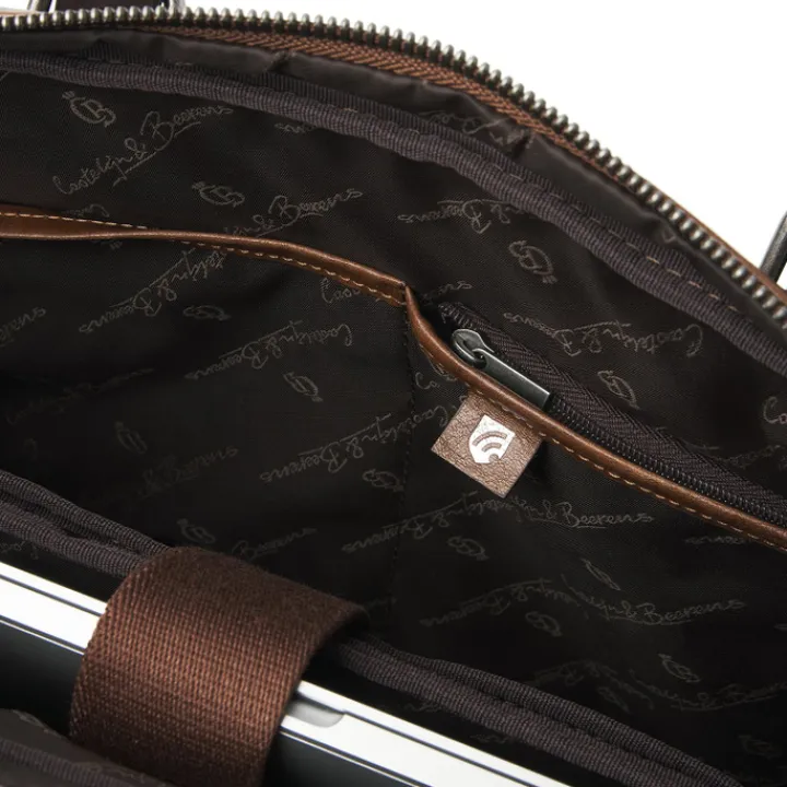 Herentassen|15.6 Inch Laptoptassen>Castelijn & Beerens Rien Laptoptas 15.6'' RFID natural