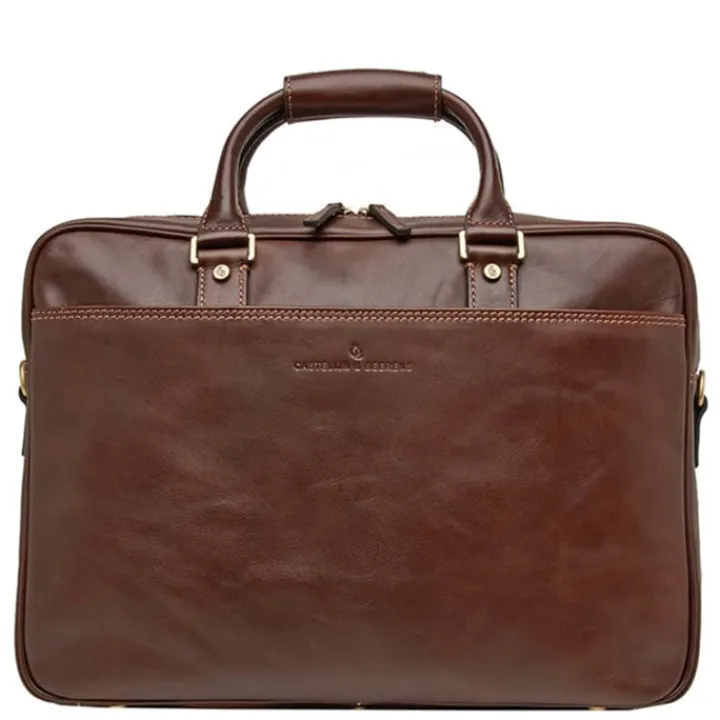 Aktetassen|Herentassen>Castelijn & Beerens Verona Business Laptoptas 15.6" mokka