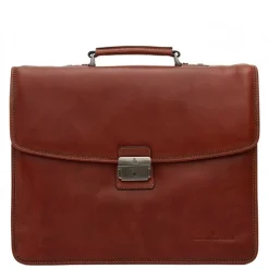 Herentassen|15.6 Inch Laptoptassen>Castelijn & Beerens Verona Laptoptas 15.6" 3-vaks licht bruin
