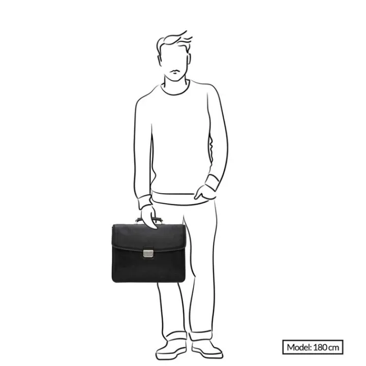 Herentassen|15.6 Inch Laptoptassen>Castelijn & Beerens Verona Laptoptas 15.6'' 3-vaks mocca