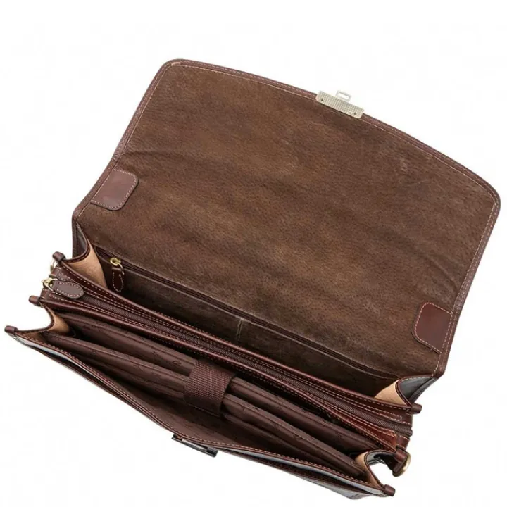 Herentassen|15.6 Inch Laptoptassen>Castelijn & Beerens Verona Laptoptas 15.6'' 3-vaks mocca
