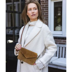 Schoudertassen|Crossbody>Chabo Rio Romy Suede cognac