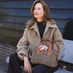 Schoudertassen|Handtassen>Chabo Romio Jaquard Handbag cognac