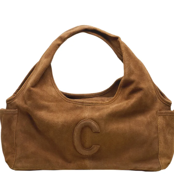 Schoudertassen|Fashion Tassen>Chabo Suede Sophie Mini Shopper light cognac