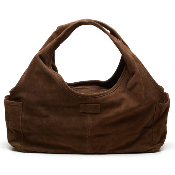 Schoudertassen|Fashion Tassen>Chabo Suede Sophie Mini Shopper cognac