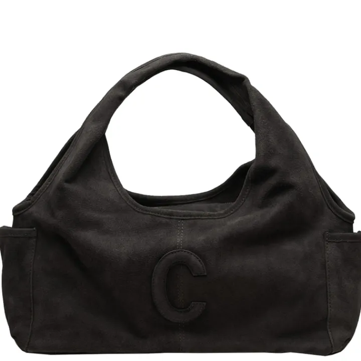 Schoudertassen|Fashion Tassen>Chabo Suede Sophie Mini Shopper black