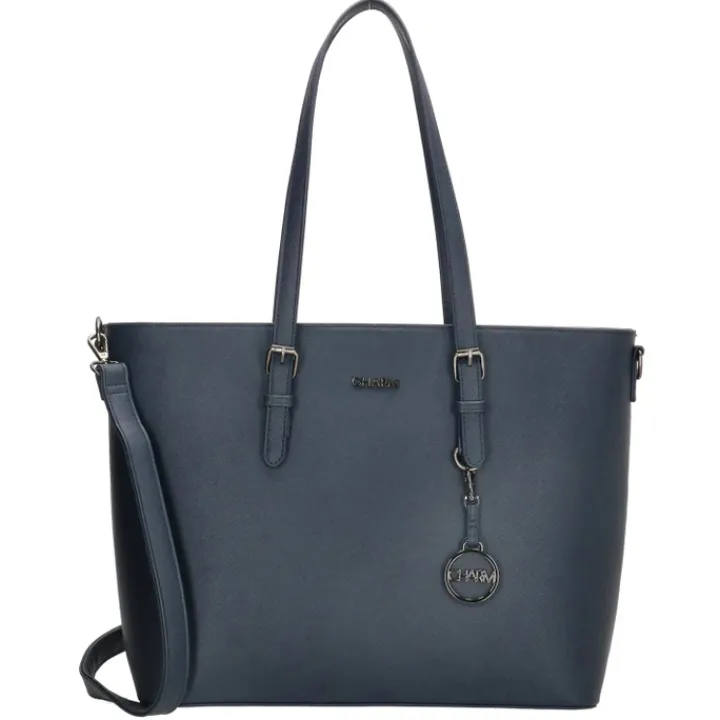 Dames Schooltassen|Schooltas Shoppers>Charm London Birmingham Shopper 15.6 inch blauw
