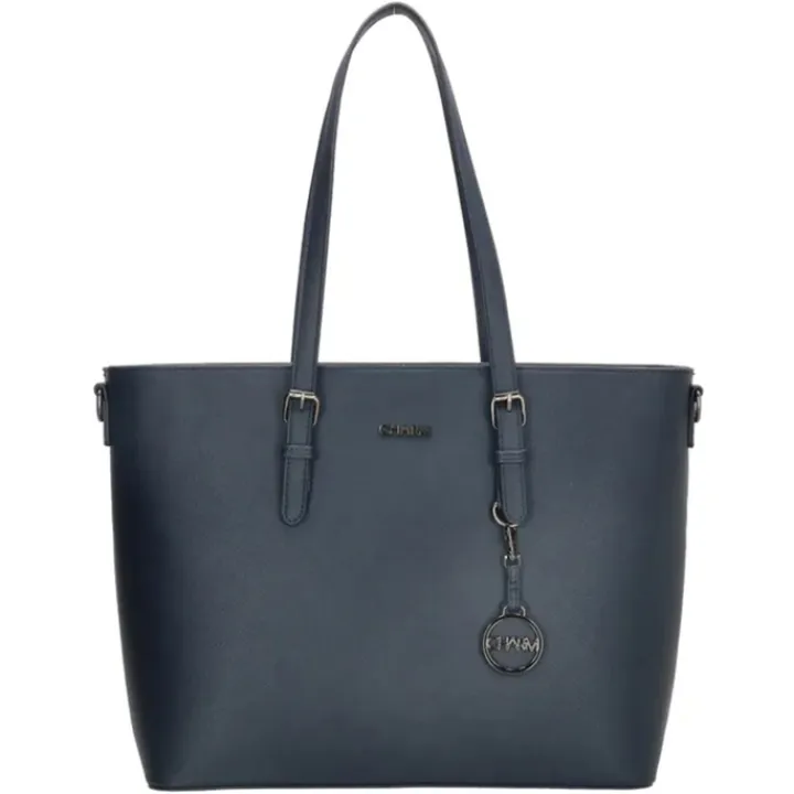 Dames Schooltassen|Schooltas Shoppers>Charm London Birmingham Shopper 15.6 inch blauw