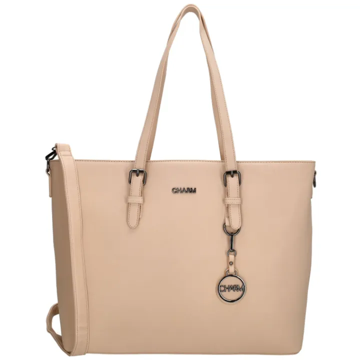Dames Schooltassen|Schooltas Shoppers>Charm London Birmingham Shopper lightpink