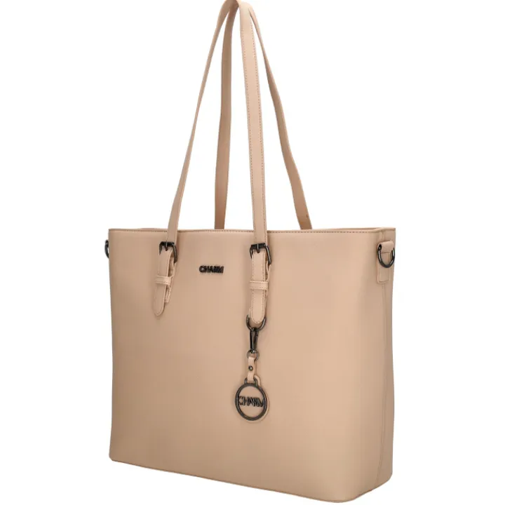 Dames Schooltassen|Schooltas Shoppers>Charm London Birmingham Shopper lightpink