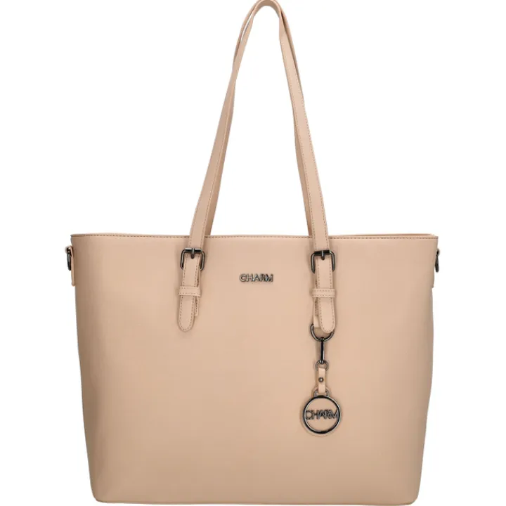Dames Schooltassen|Schooltas Shoppers>Charm London Birmingham Shopper lightpink