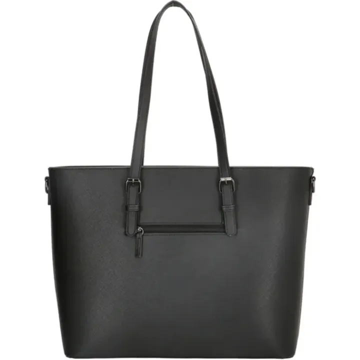 Dames Schooltassen|Schooltas Shoppers>Charm London Birmingham Shopper 15.6 inch zwart
