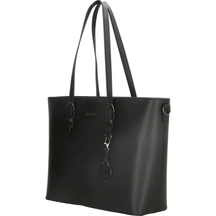 Dames Schooltassen|Schooltas Shoppers>Charm London Birmingham Shopper 15.6 inch zwart