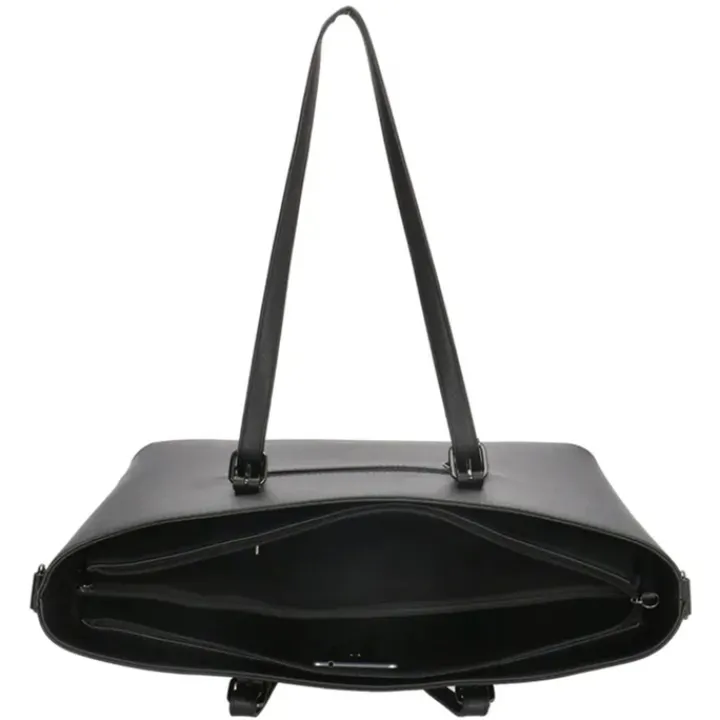 Dames Schooltassen|Schooltas Shoppers>Charm London Birmingham Shopper 15.6 inch zwart