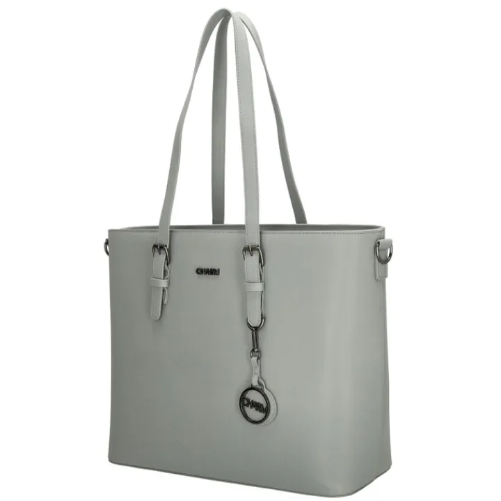 Dames Schooltassen|Schooltas Shoppers>Charm London Birmingham Shopper 15.6" grijs