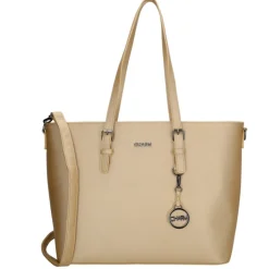 Dames Schooltassen|Schooltas Shoppers>Charm London Birmingham Shopper 15.6" goud
