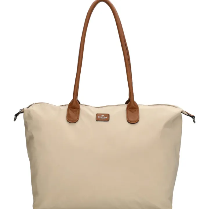Dames Schooltassen|Schooltas Shoppers>Charm London Buckingham Laptopbag sand