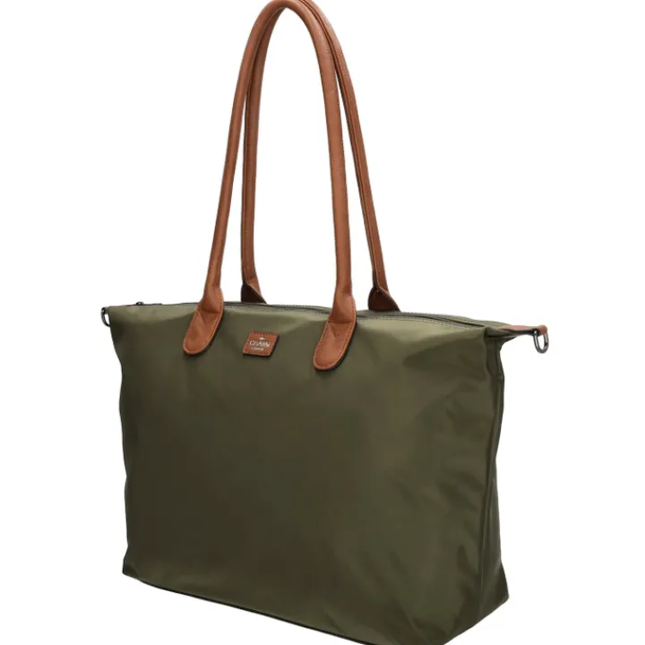 Dames Schooltassen|Schooltas Shoppers>Charm London Buckingham Laptopbag olive green