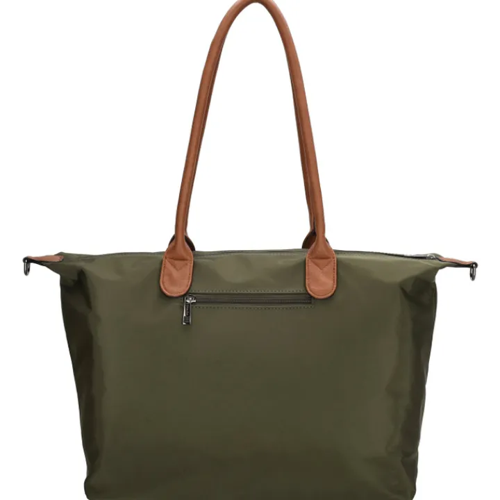 Dames Schooltassen|Schooltas Shoppers>Charm London Buckingham Laptopbag olive green