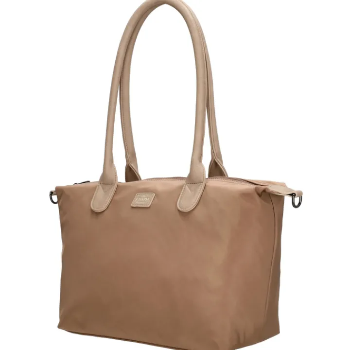 Shoppers|Schoudertassen>Charm London Buckingham Mono Shopper lichttaupe