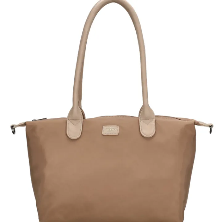 Shoppers|Schoudertassen>Charm London Buckingham Mono Shopper lichttaupe