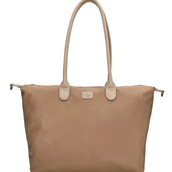 Dames Schooltassen|Schooltas Shoppers>Charm London Buckingham Mono Laptopbag lichttaupe